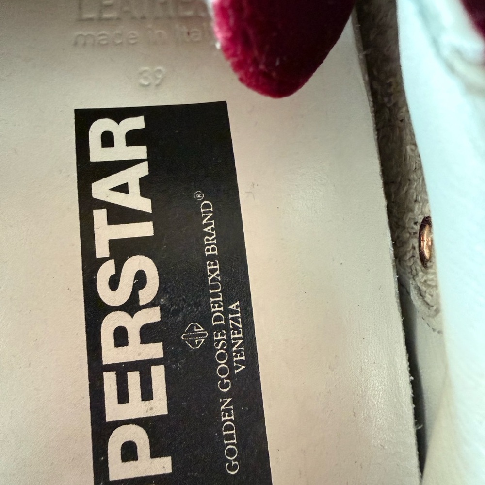 Golden Goose Burgundy Superstar sneakers velvet *rare* - Picture 8 of 8